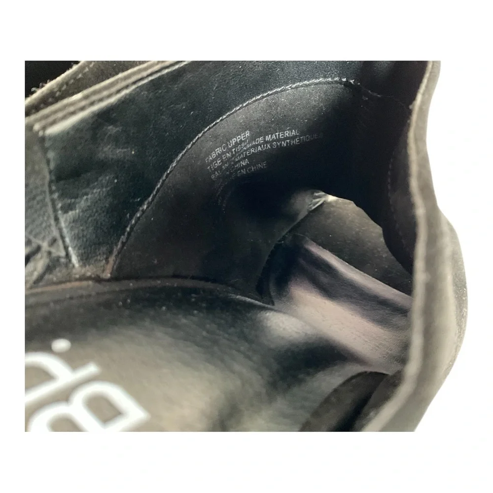 BP Nordstrom Black Peep Toe Mule Heels Size 9 M Slip On Block Heel Minimal - Picture 7 of 8